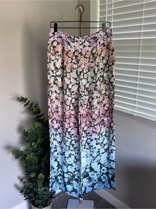Reiss Pants - REISS Floral Wide-Leg Pants in Blue and Pink